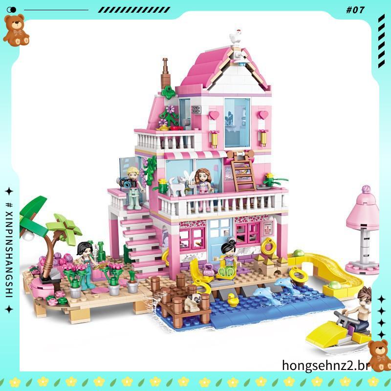 Menina áRvore Casa Blocos De ConstruçãO Bons Amigos ParaíSo Casa Diy Montagem Brinquedos