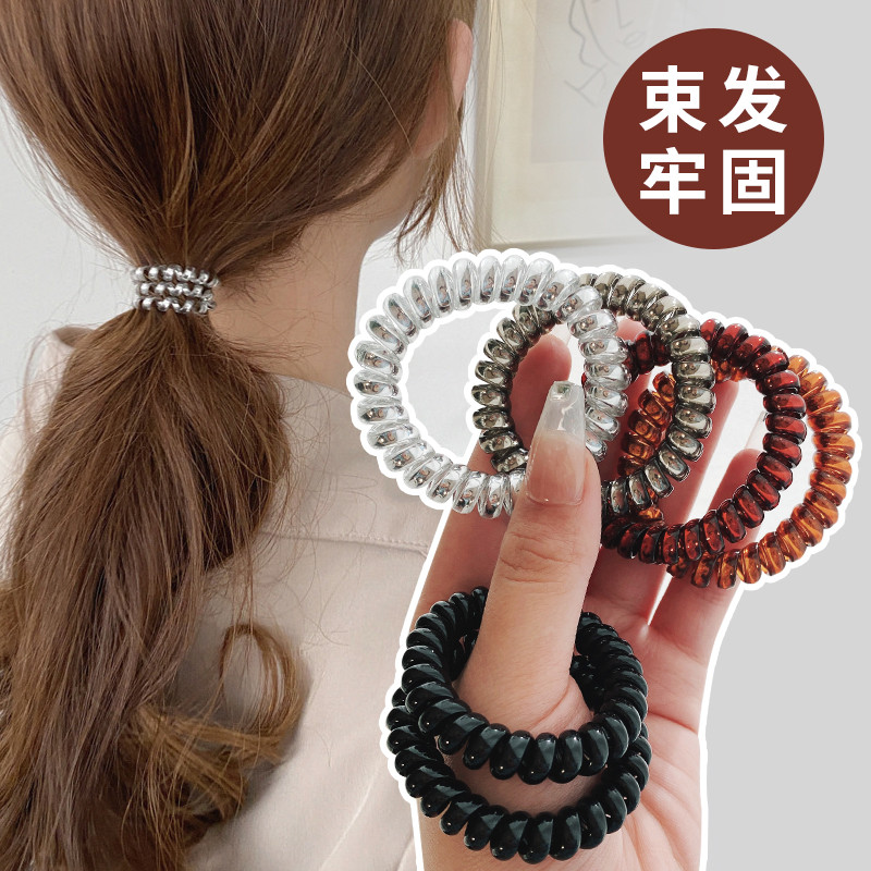 Linha telefônica anel de cabelo 2025 novo estilo verão alta elástica durável bandana meninas gravata rabo de cavalo alto