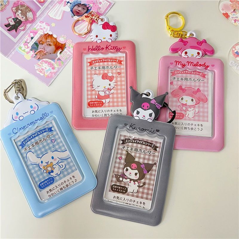 1pc Sanrio Porta-Cartões Com Fotos Chaveiro protetor de cartões fotográficos de desenho animado De 3 Polegadas