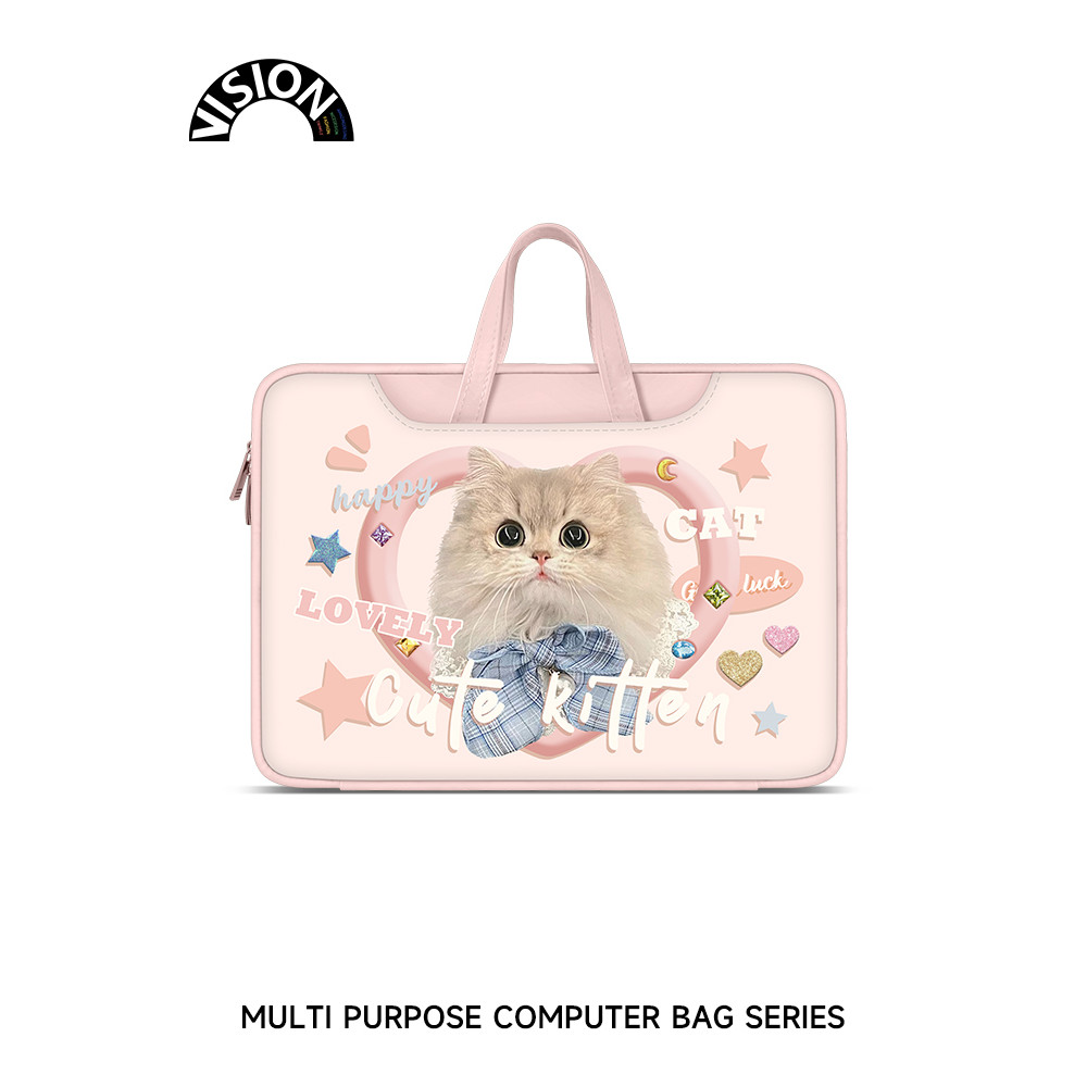 Bolsa para Laptop V-SION Cute Cat portátil adequada para Apple macbook 15: 20 cm Shin-Chan air13.3 Huawei matebook Lenov