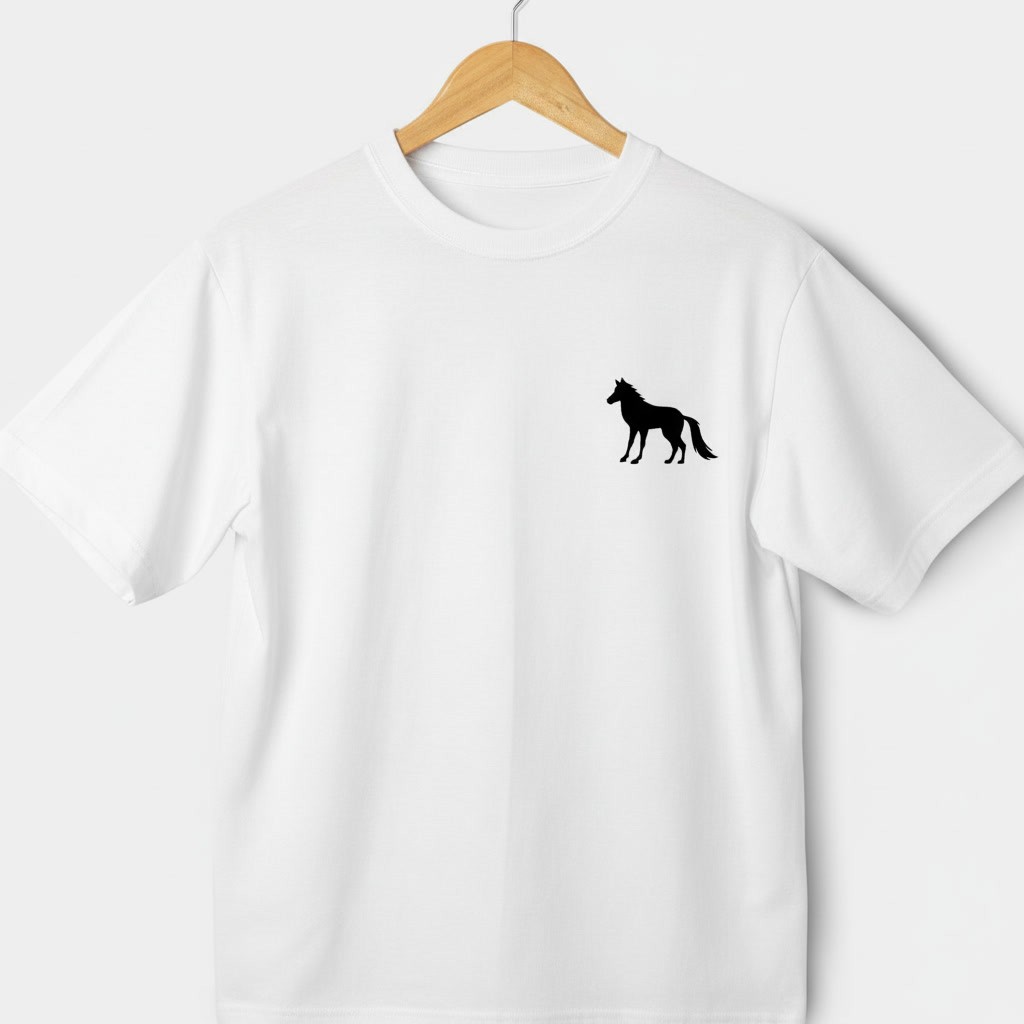 Camiseta Masculina Estampa Cavalo Minimalista Casual Confortável Premium estilosa Dia a Dia