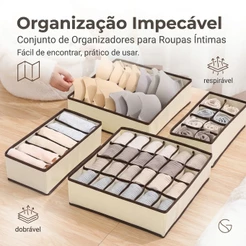 Organizador íntimas meias sutiã Dobrável para Gavetas.