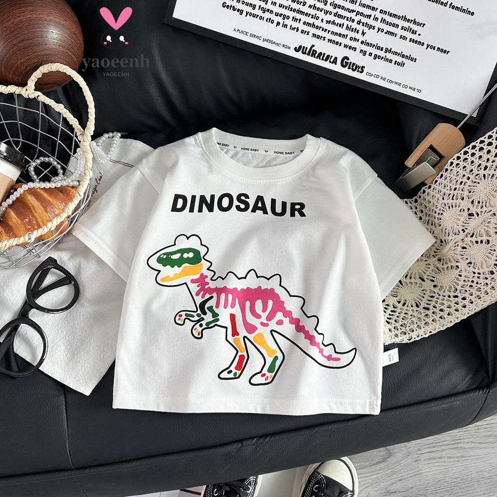 80-130CM crianças camiseta de manga curta versão coreana verão meninos meninas impressão dos desenhos animados solto Cas