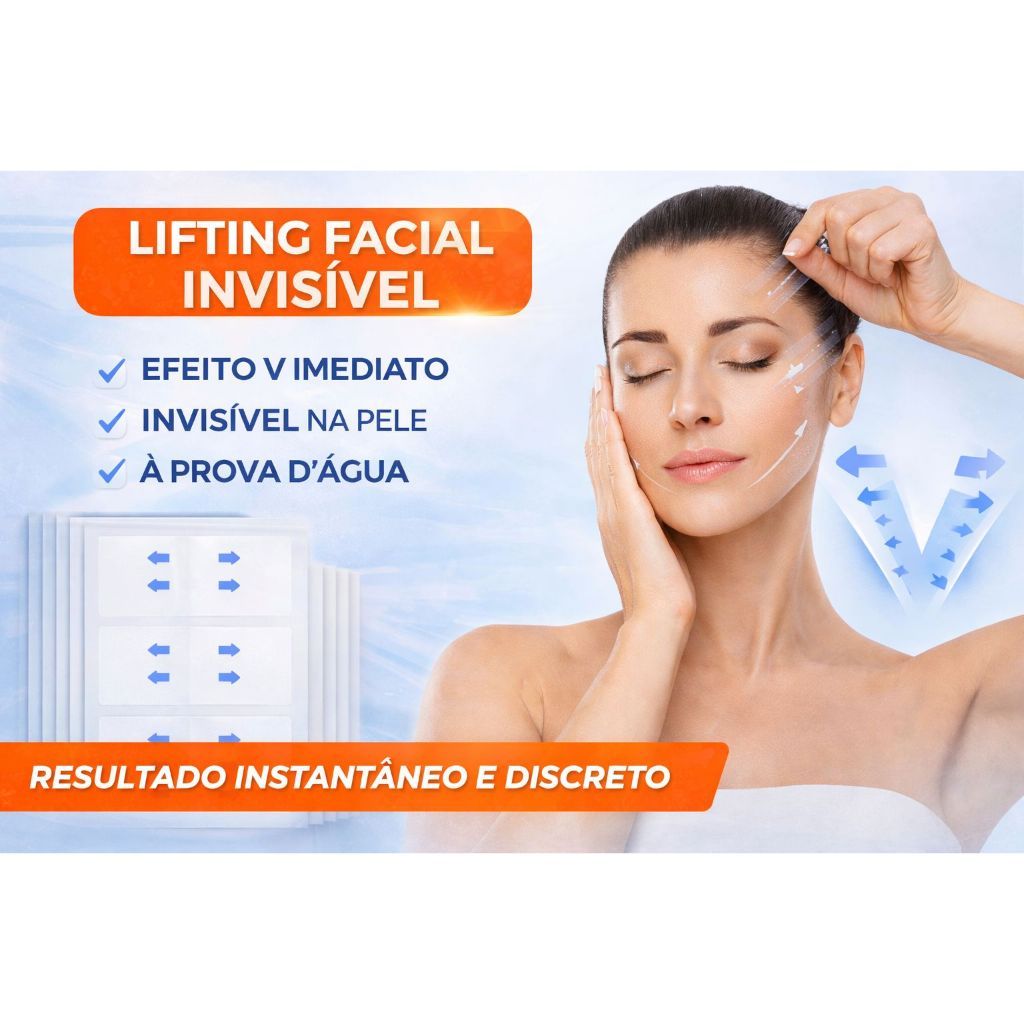 Adesivo Lifting Facial Invisível Efeito V Instantâneo Fita Lifting Facial À Prova D’Água kit 40 unid