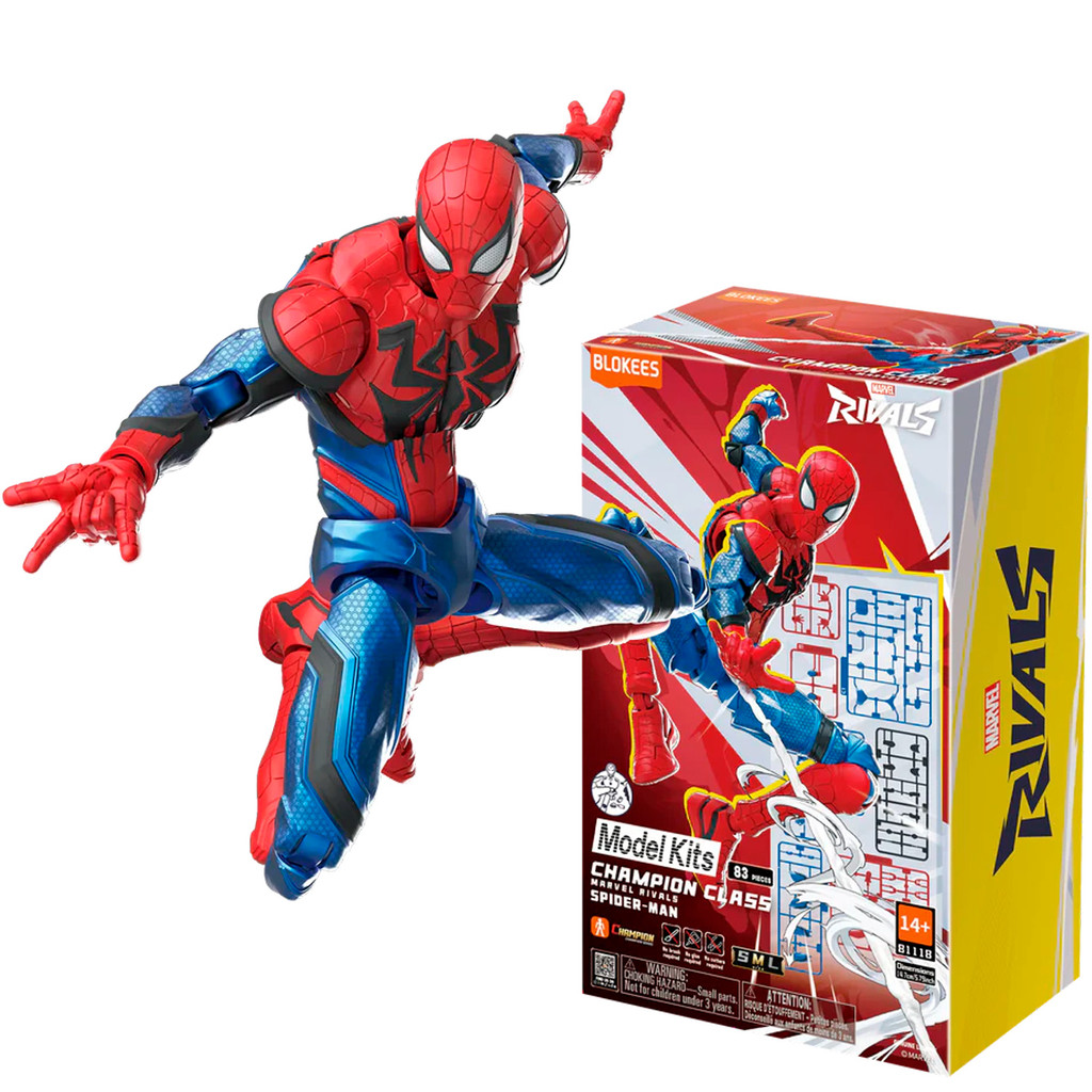 Boneco Articulado Montável Blokees Marvel Rivals Champion Class 06 Spider-Man Co
