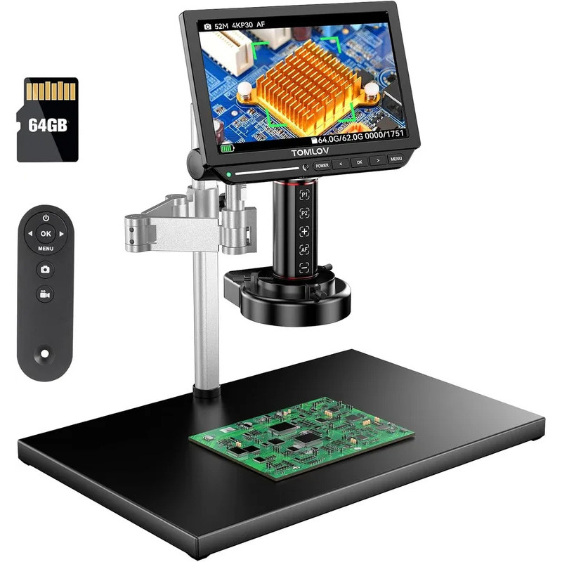 Venda Quente TOMLOV 4K Microscópio Digital Para Solda TM4K Braço Flex 2000X HDMI Reparo Eletrônico 10 " LCD Moeda Micros