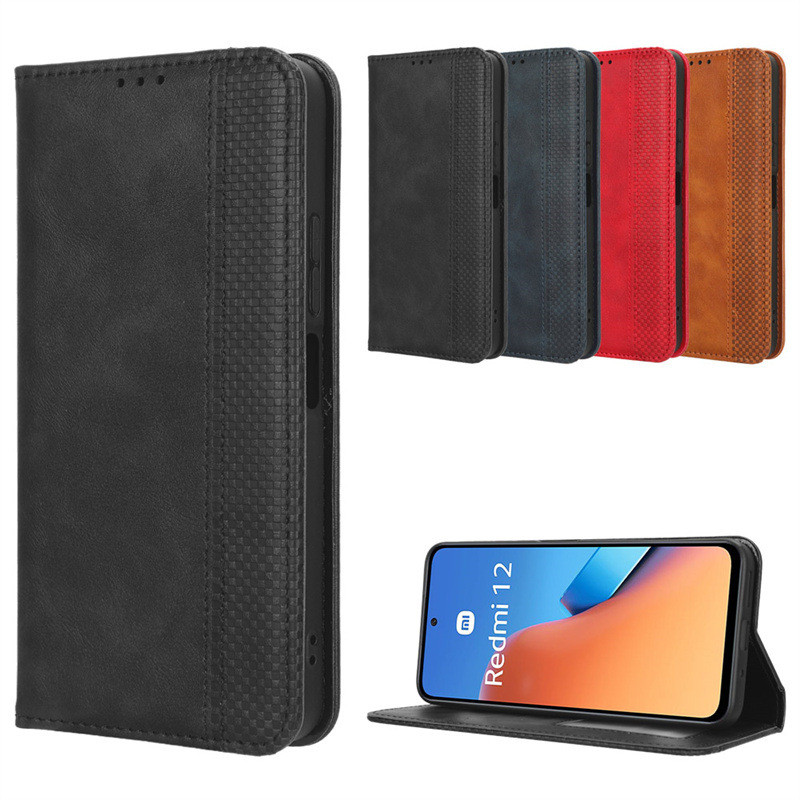 Adequado para Xiaomi Poco M6 Pro caso de telefone Redmi 12 caso de couro do tele