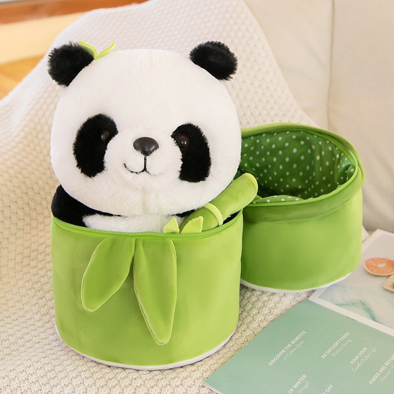 Brinquedo de pelúcia de panda simulado, brinquedo de pelúcia de panda para abraçar, brinquedo de pelúcia de bambu, brinq