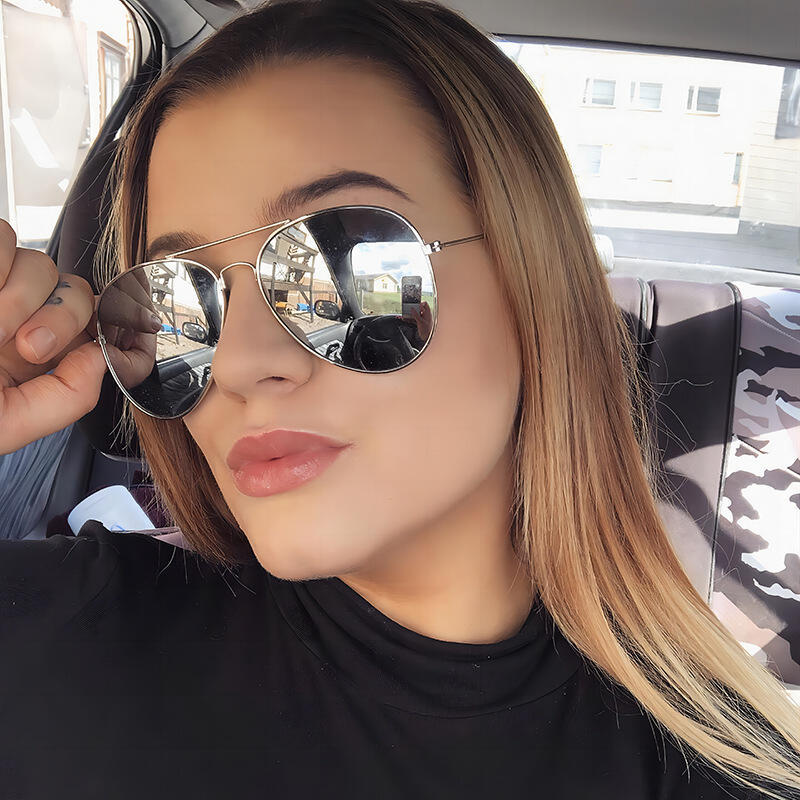 Óculos de Sol de Aviador para Homens, Óculos de Sol Retro Clássicos Prateados, Óculos de Sol Femininos e Masculinos com 