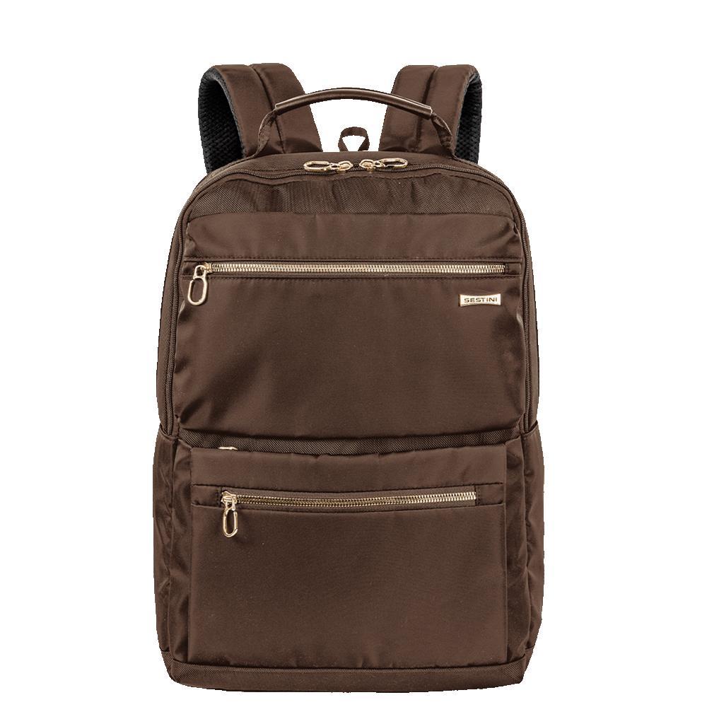 Mochila Grande 2 Compartimentos Notebook 15" Sestini Elegance - Marrom em Oferta na Shopee