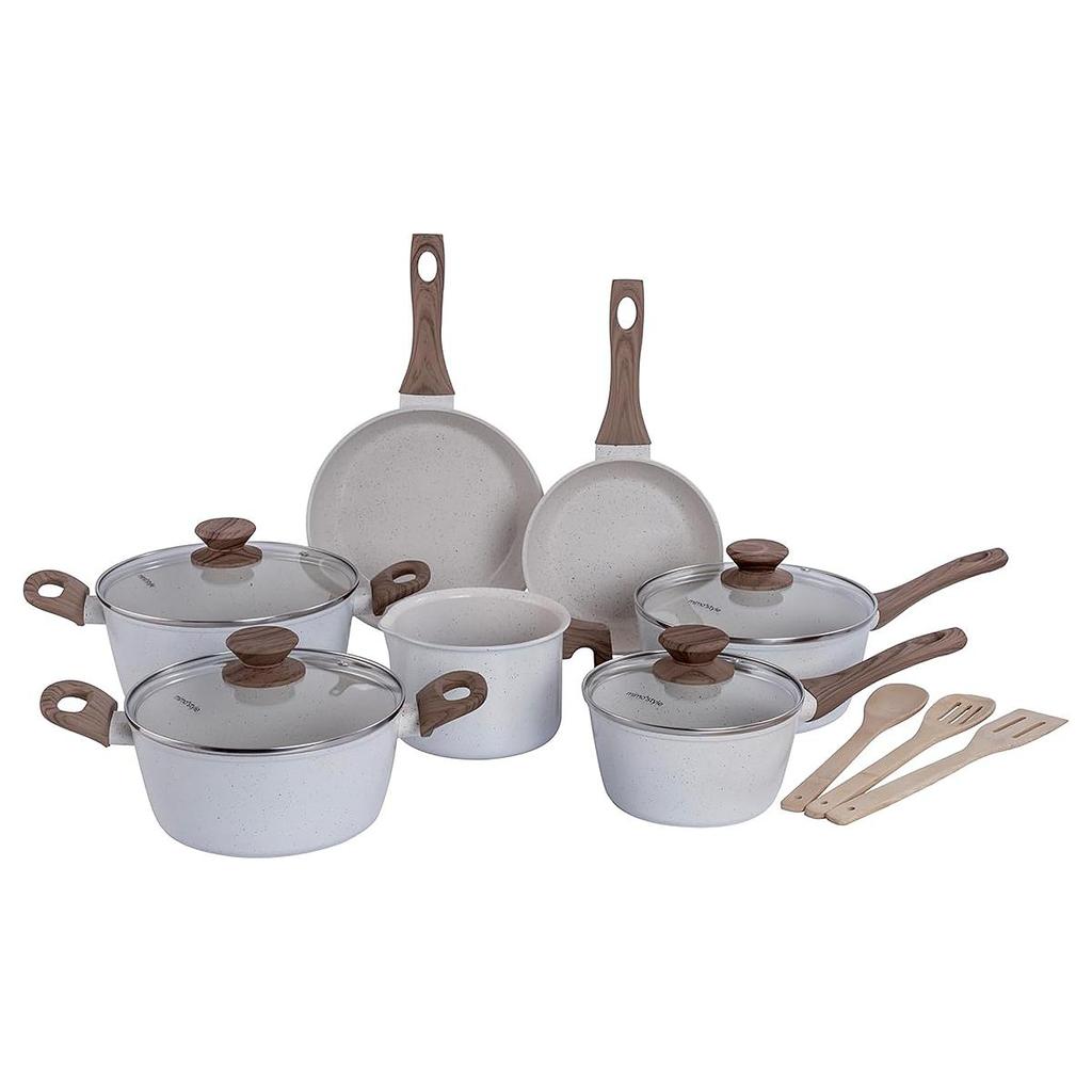 Jogo de Panelas Com 10 Peças Mimo Style Cook Indução Mármol em Oferta na Shopee