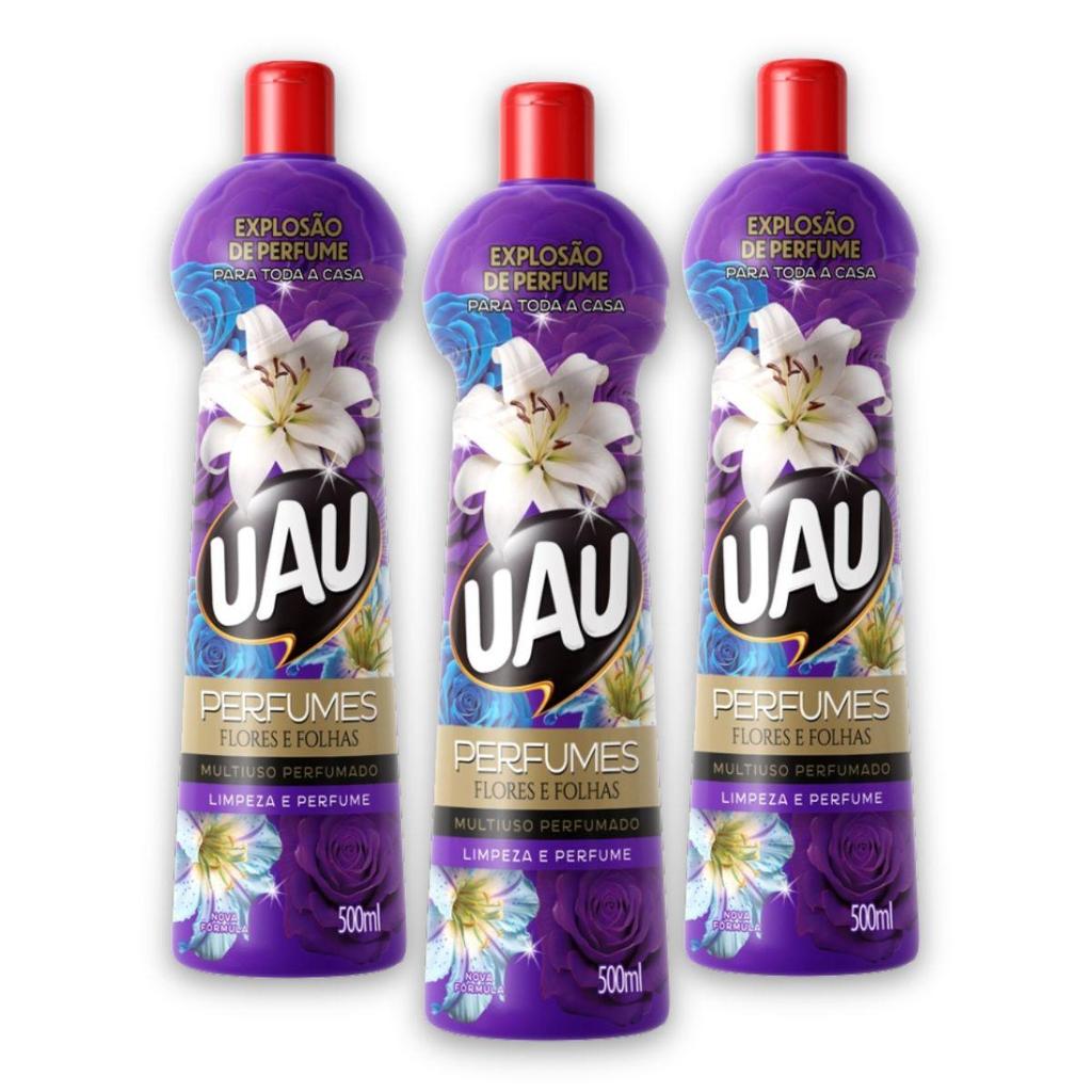 Kit 3un Multiuso 500ml UAU Flores e Folhas em Oferta na Shopee