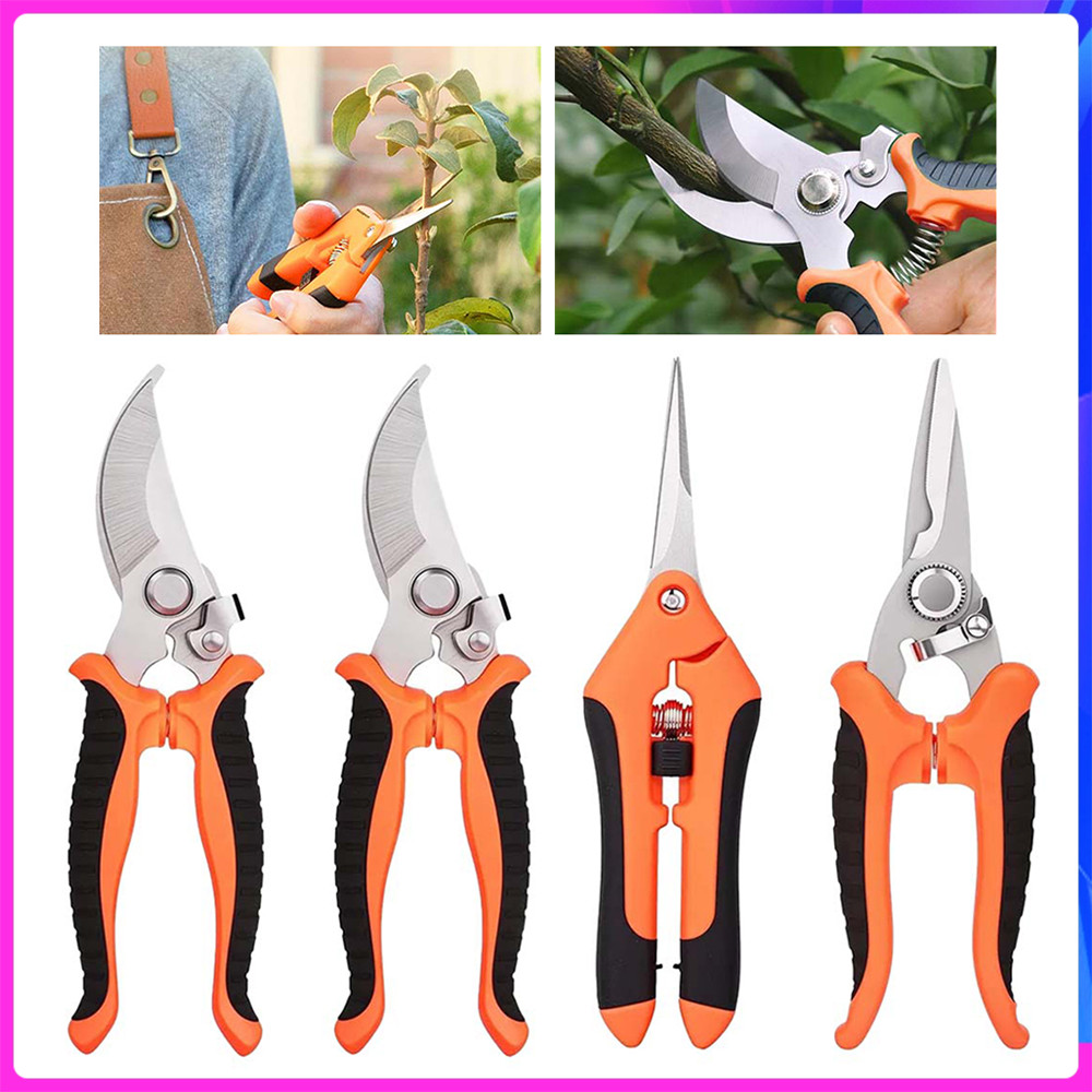 Kit Jardinagem 4 Peças, Tesouras de Poda com Múltiplas Lâminas, Para Cuidados Diários de Plantas em Casa