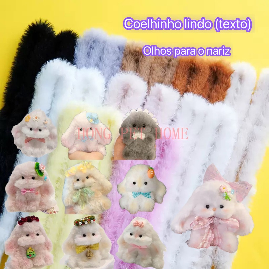 Haste de Chenille com Pelo de Coelho 20mm – Fio Felpudo Grosso para Artesanato DIY em Oferta na Shopee
