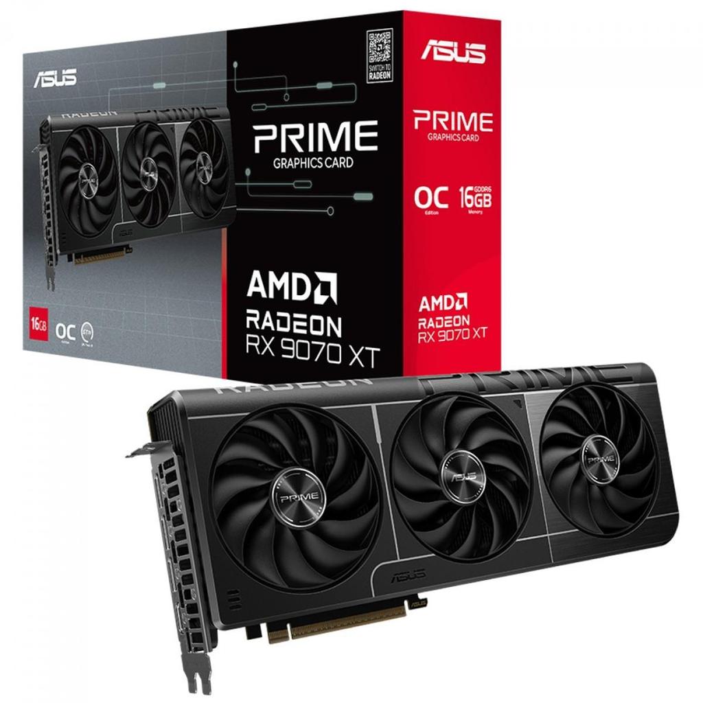 Placa de Vídeo Asus Prime AMD Radeon RX 9070 XT OC Edition, 16GB, GDDR6, FSR, Ray Tracing, PRIME-RX9070XT-O16G em Oferta na Shopee