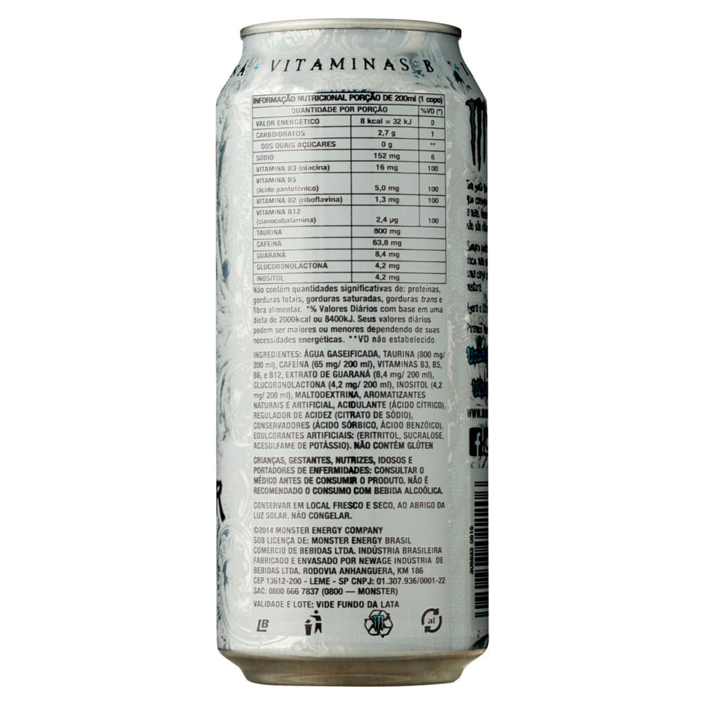 Detalhes do Energético Monster Energy Ultra com 473ml