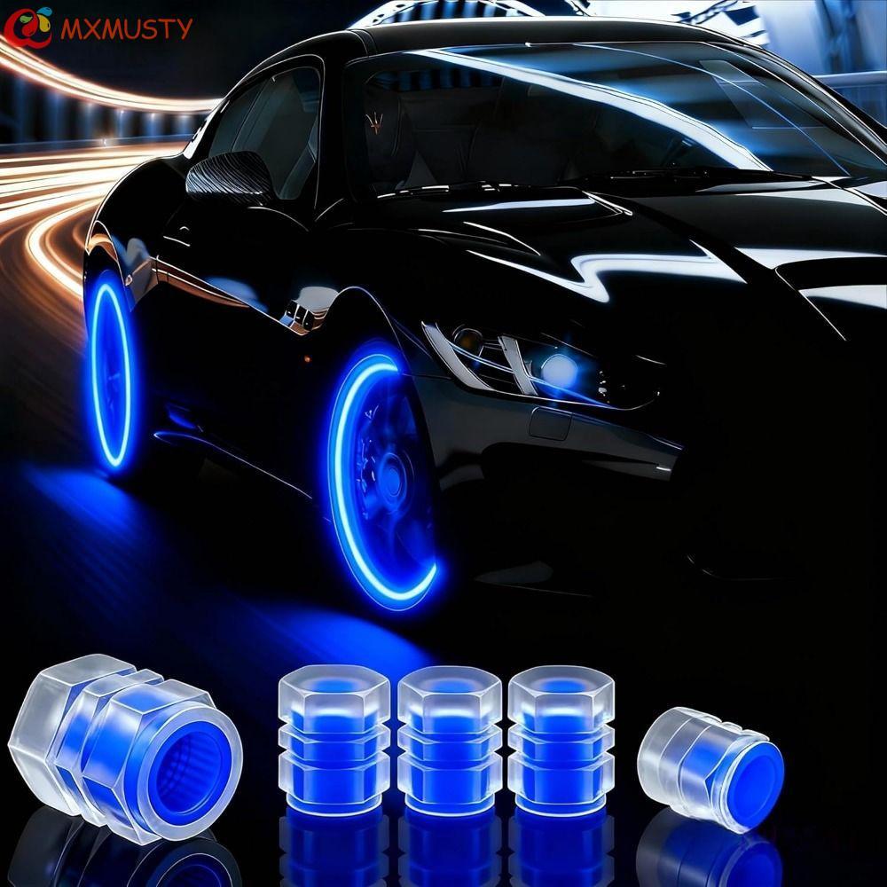 MXMUSTYZA 8 Peças Tampas De Válvula De Pneu Brilhantes , Fluorescentes Luminosas À Prova De Poeira Noturnas , Autolumino