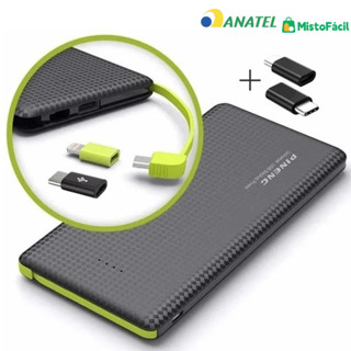 Carregador portátil Pinneng Power Bank 10.000mah com iPhone, adaptador V8 em Oferta na Shopee