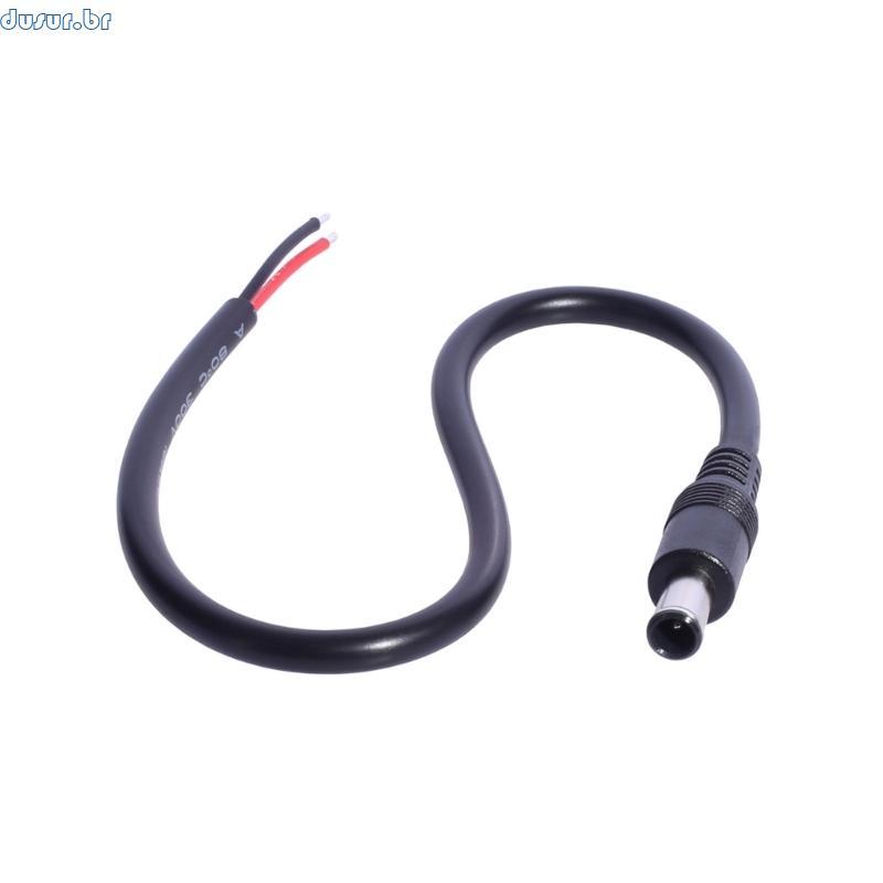 dusur9 18AWG Trança Alimentação 6 5mm X 4 4mm Plugue Para Fio Desencapado Substituição Do Reparo Da Fon