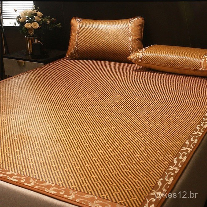 2026夏季藤席冰丝席凉席夏天三件套可折叠席子双人空调席草席批发