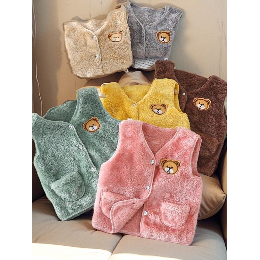 Colete infantil outono inverno dupla face jaqueta de lã masculino feminino bebê velo exterior usar colete flanela versão