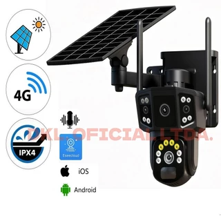 Câmera Ip Solar Externa Full HD Prova D'água 4G Wifi Áudio Bidirecional Solar Lentes Múltiplas P.HQ