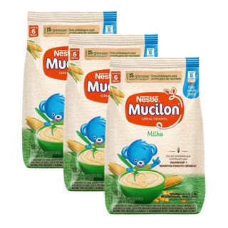 Kit 3 Mucilon Milho Cereal Infantil Sachê 180g em Oferta na Shopee