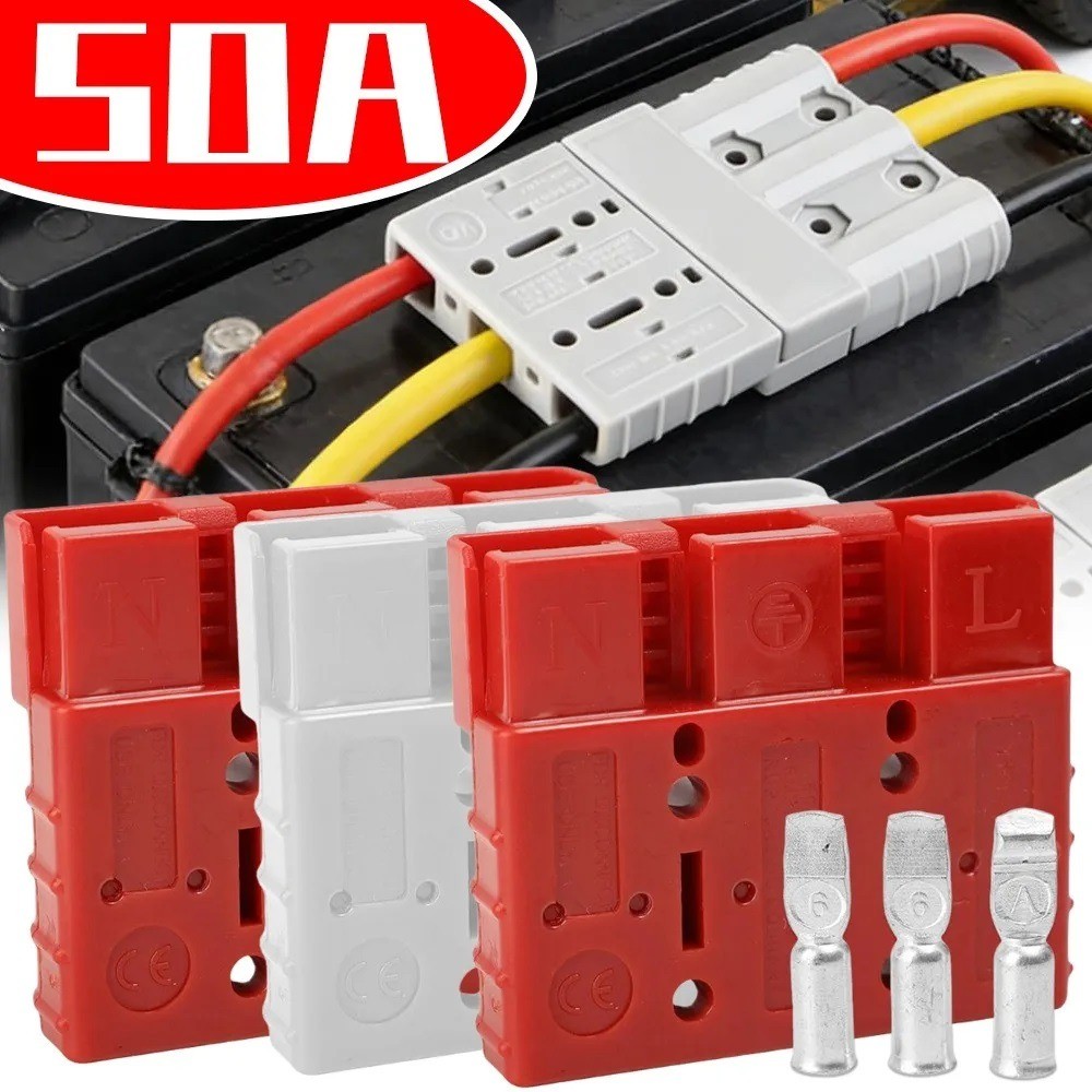 Conector De Bateria De Empilhadeira 50A , Conexão Rápida , Plugue De 3 Polos , Adaptador De Carregamento , Retardador De