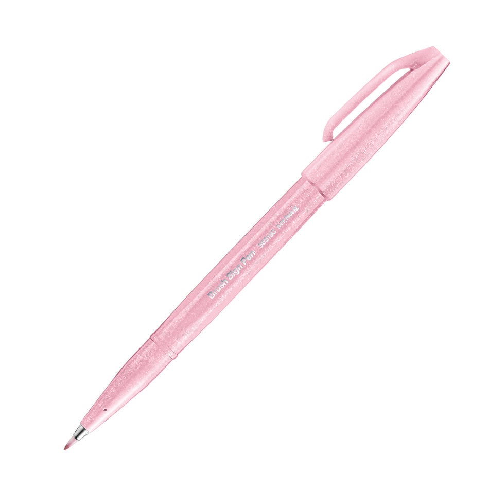 Caneta hidrográfica Brush Sign Pen Rosa Pastel Pentel