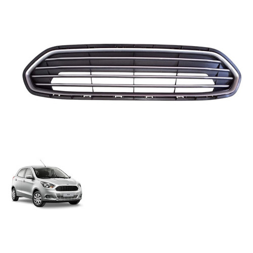 Grade Parachoque Dianteiro Ford Ka 2015 2016 2017 2018 2019 Preto E Cinza Original