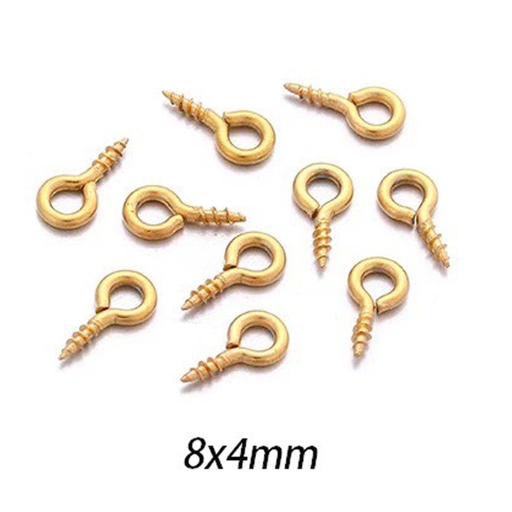 50-500 Pcs Mini Pitão Rosqueável Prata Dourado 4x8mm 5x10mm Para Bijuterias Pulseiras Colares Artesanato DIY Moda