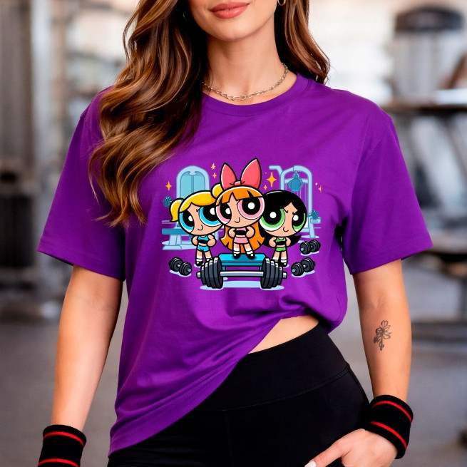Camiseta Tshirt Respirável 100% Algodão Feminina Academia Fitness Treino Musculação Estampa Meninas Poderosas
