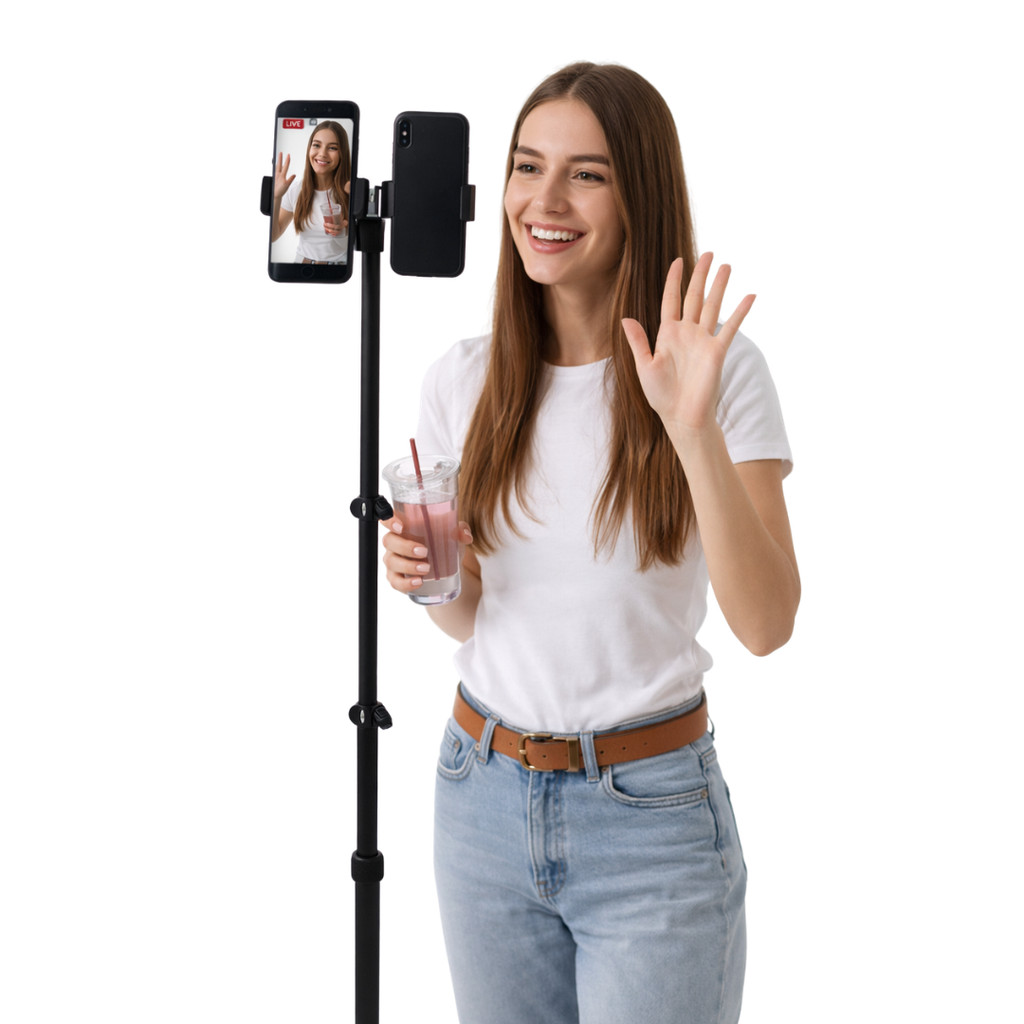 Tripé de Celular Profissional Universal Preto Articulado 360° – Suporte Estável