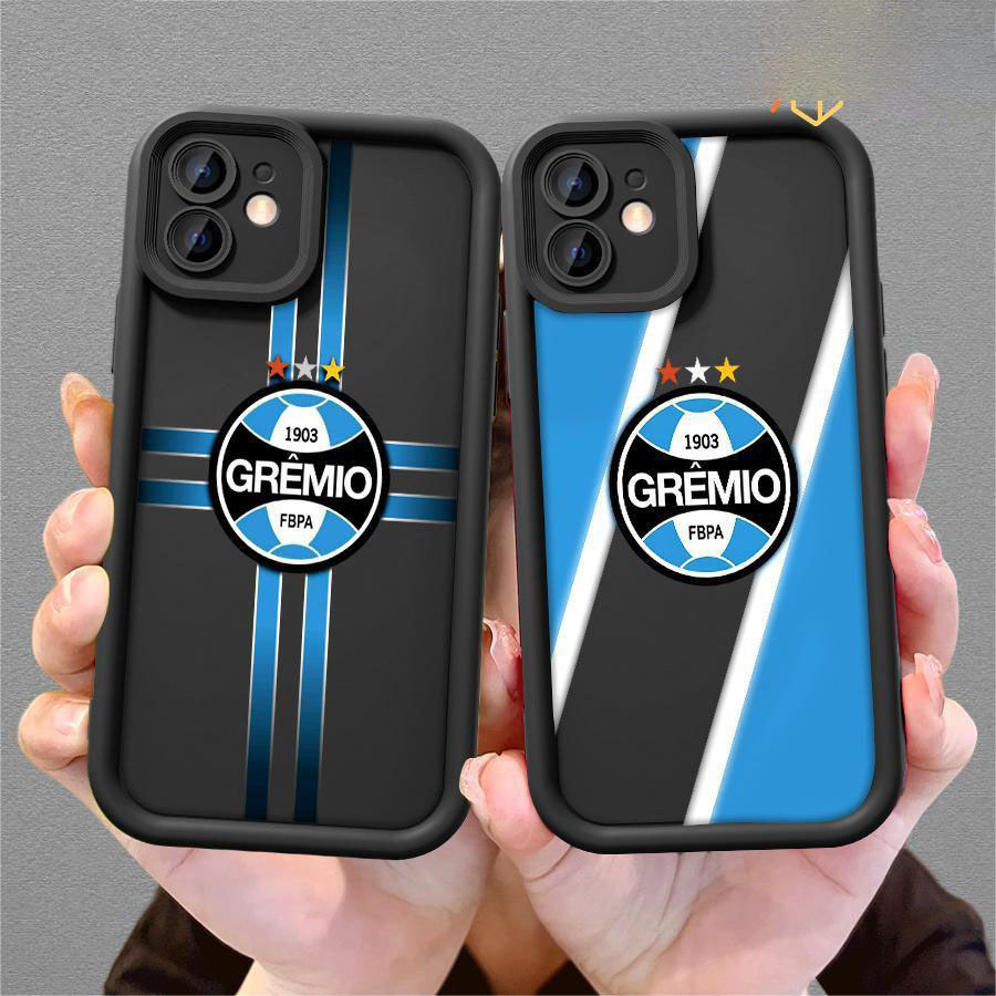 Grêmio Logotipo Silicone Anti Queda Capinha capa Adequada Para iPhone 11 12 13 14 15 16 17 Pro Max À Prova D'água De Cho