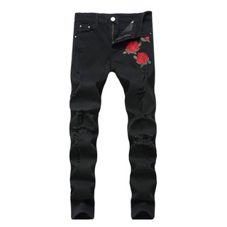 Calças Masculinas Casuais Com Elasticidade Jeans Elásticas Legais
