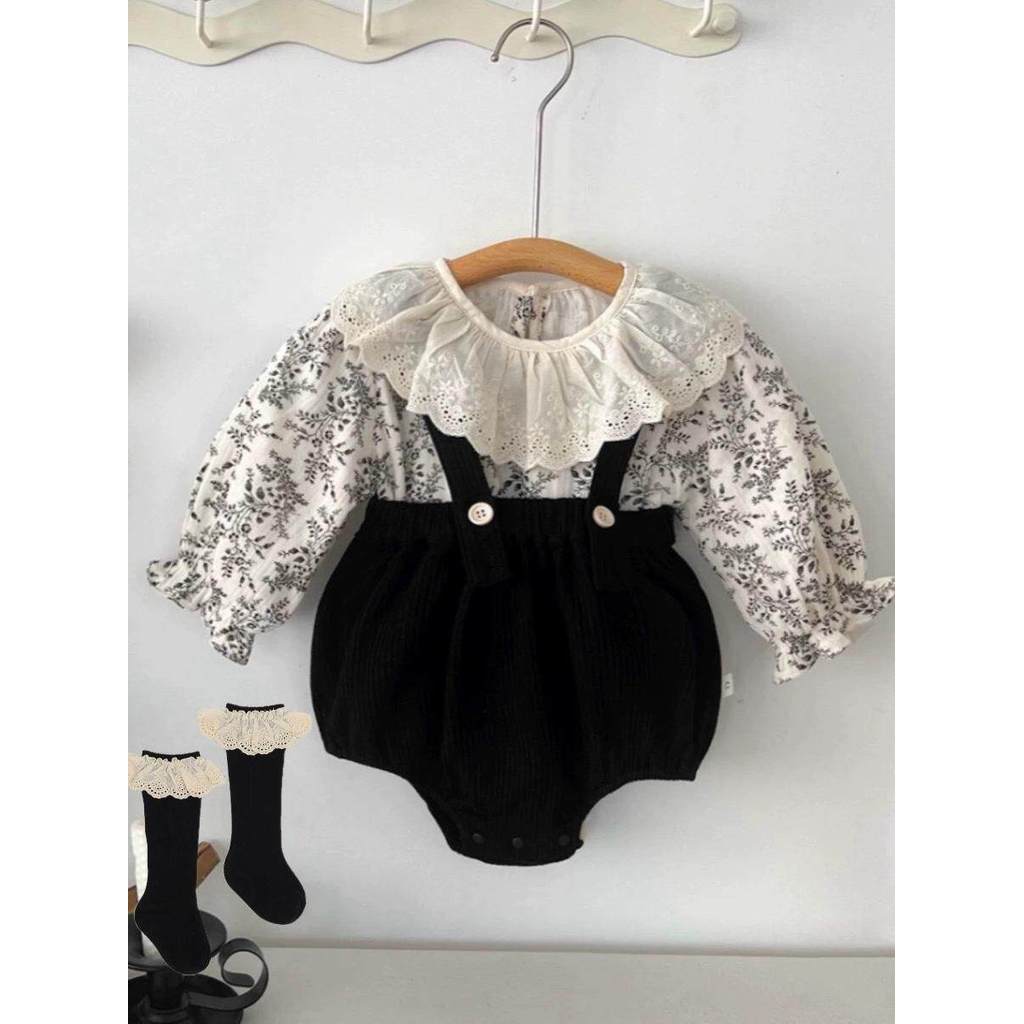 Bebê bebê roupas de outono roupas da menina do bebê topos macacão roupas doce estilo ocidental macacão terno estilo prin