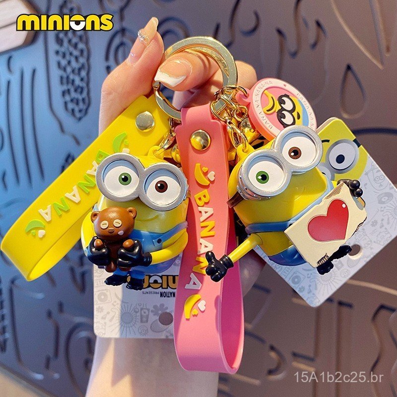 Chaveiro Autêntico de Minion de Desenho Animado para Mulheres, Fofo e Criativo, Figura Exquisita Moldada por Injeção, Ch