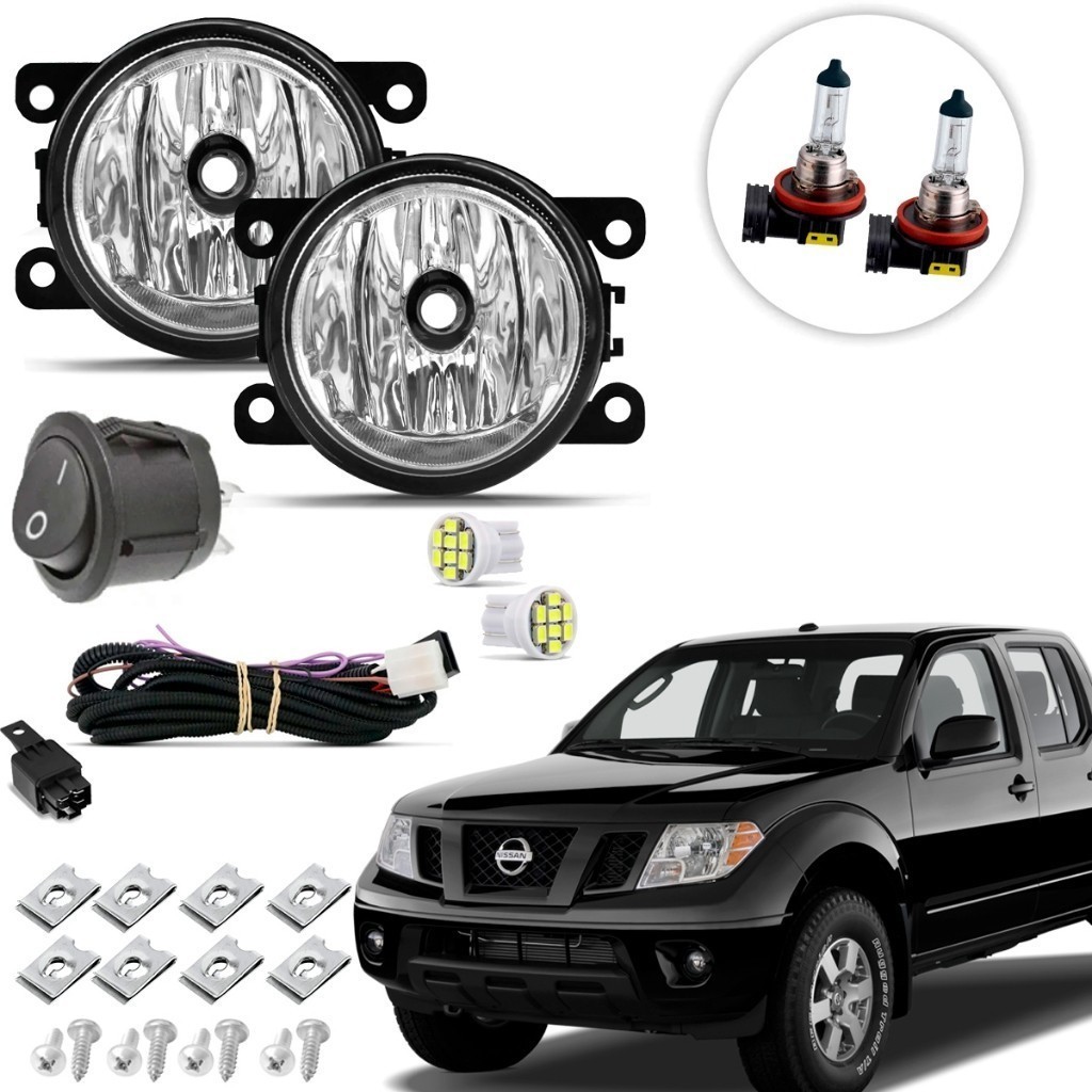 Kit farol de Milha Neblina Auxiliar Nissan Frontier 2012 2013 2014 2015