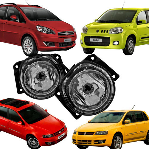 Par Farol De Milha Fiat Palio Stilo Idea 2001 A 2012 Vidro