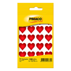 Etiqueta adesiva TP18 coração Vermelho Pimaco