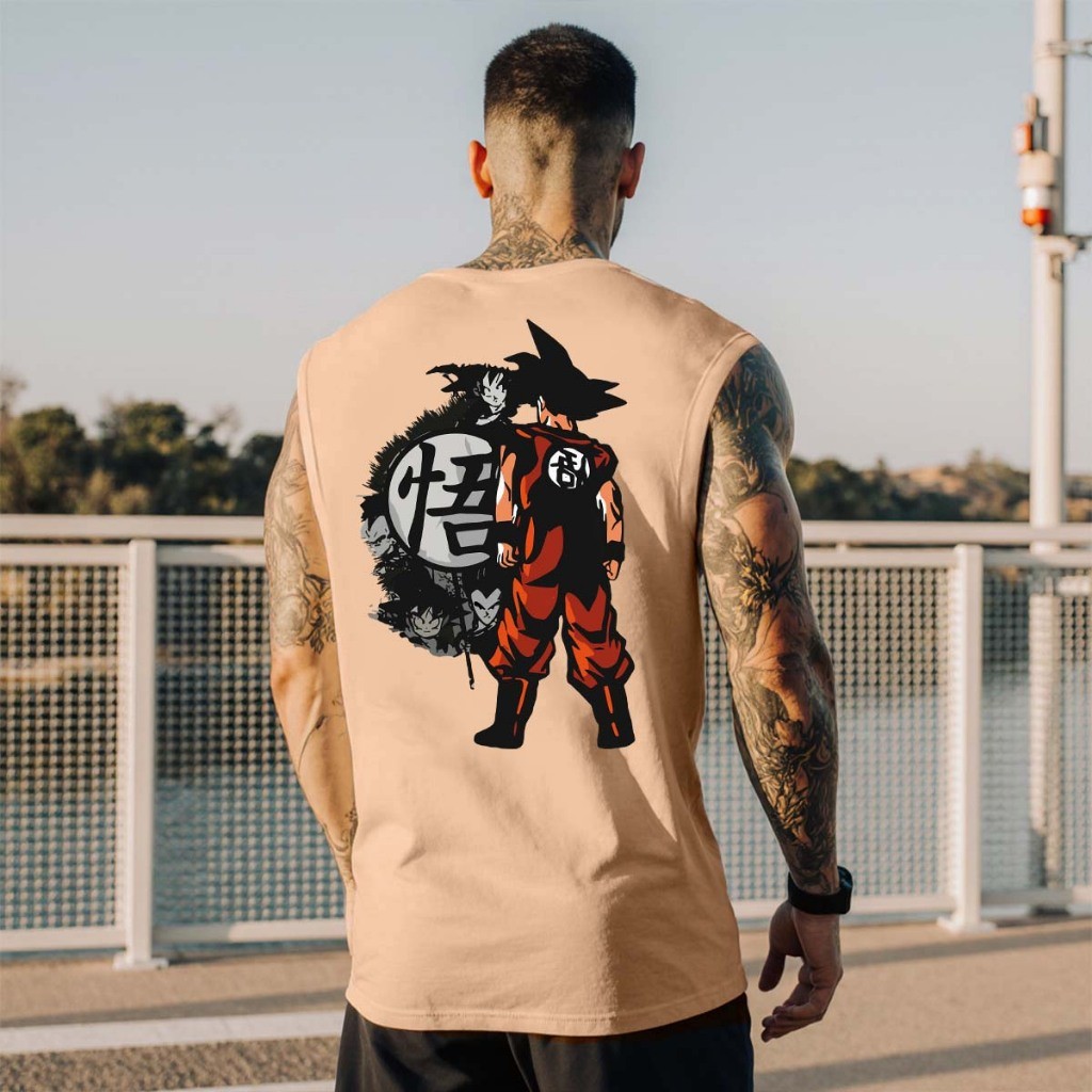 Camiseta Regata Oversized Dragon Bal Camisa Machao Treino Academia Estampado Goku Anime Desenho