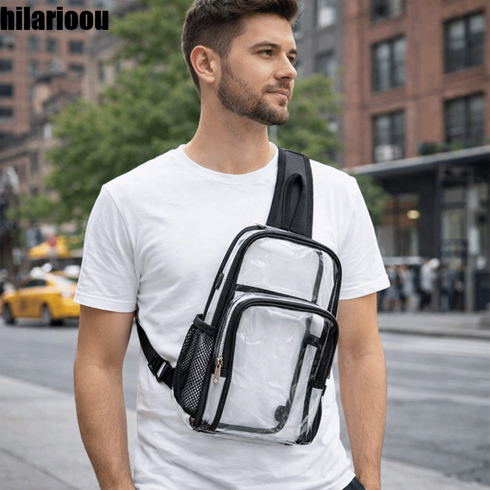 Bolsa Crossbody Transparente HILARIOOU , De Peito Leve E À Prova D'água Ombro De PVC Tipo Estilingue