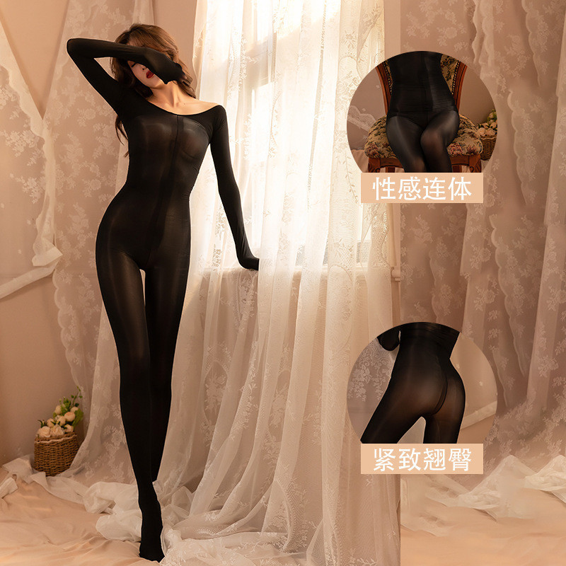 8D virilha aberta cavalo óleo meias Sexy corpo meias de corpo inteiro meia-calça oleosa Bodysuit branco preto seda Ultra