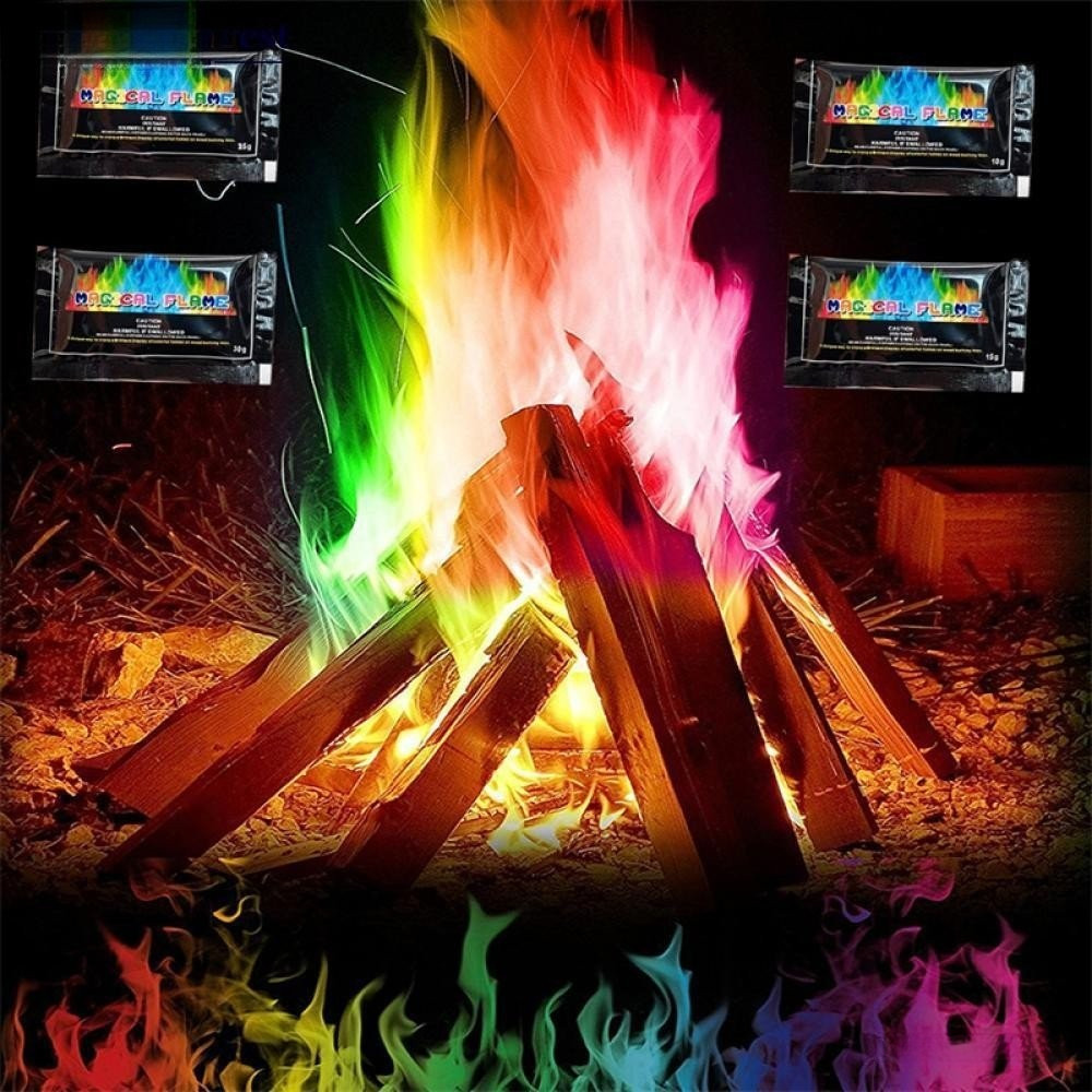 DREAMFOREST 10g/15g/25g/30g Truque De Mágica Em Pó De Fogo Colorido Para Acampamento Ao Ar Livre J1O5 XAST