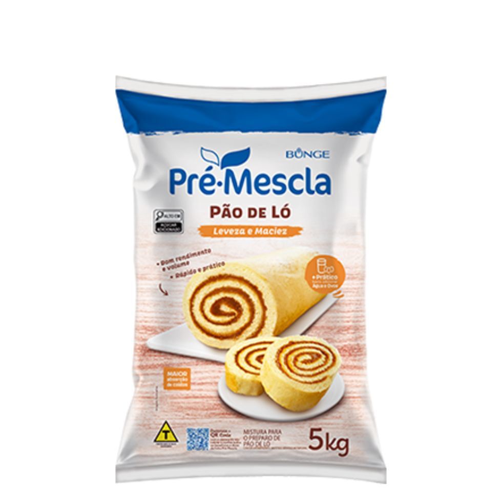 Mistura para Bolo Pão de Ló 5kg Pré-Mescla Bunge em Oferta na Shopee