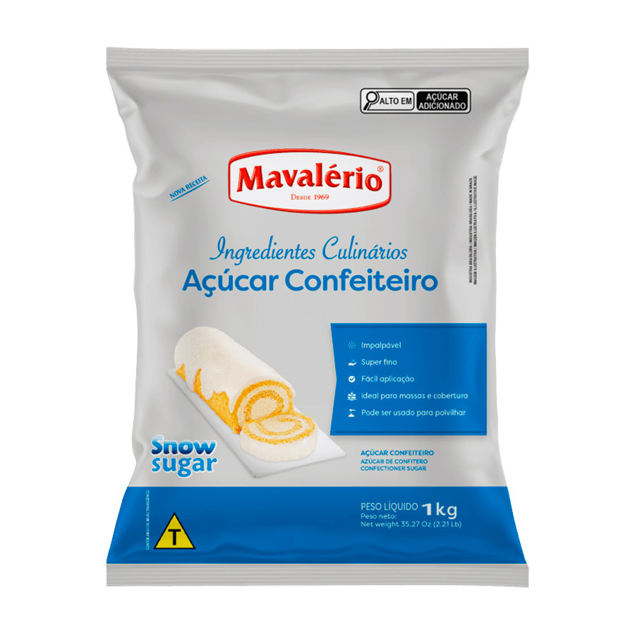 Açúcar De Confeiteiro Snow Sugar 1kg Mavalério em Oferta na Shopee
