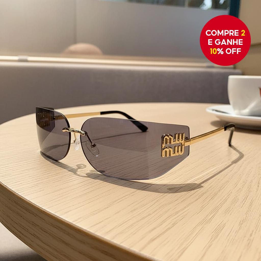 Óculos de sol modernos sem aro com um apelo refinado de alta qualidade, projetados para fotografia de rua casual e em Oferta na Shopee