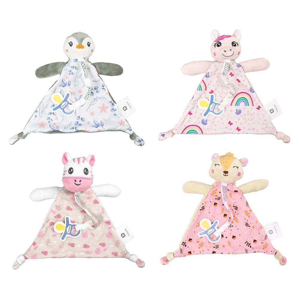 NANINHA COM PRENDEDOR DE CHUPETA FEM PIMPOLHO CINZA/PINGUIM