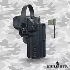Coldre Preto De Cintura Para Revolver 6 Tiros SÓ COLDRES