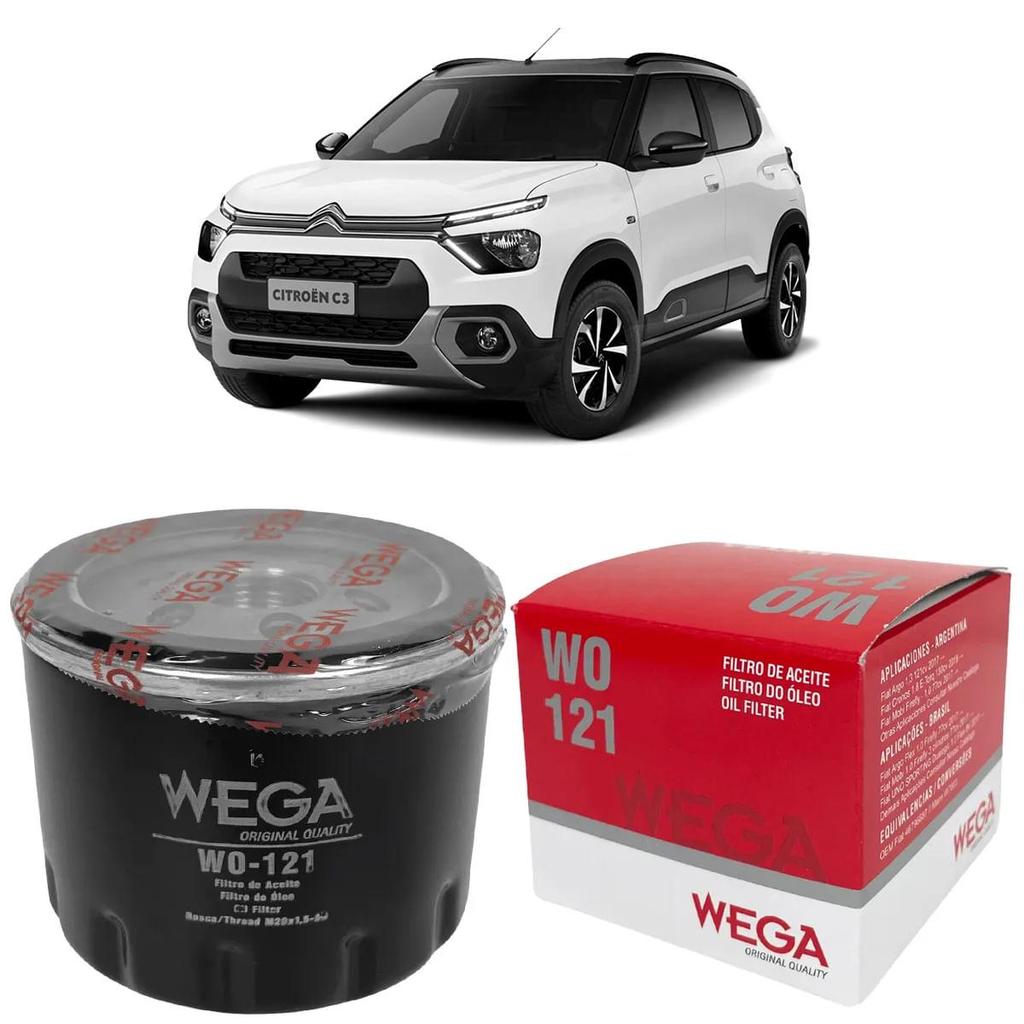 Filtro Óleo C3 Automático Mecânico 2023 a 2025 WEGA WO-121 em Oferta na Shopee